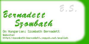 bernadett szombath business card